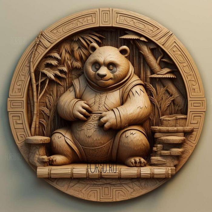 Kung fu panda 1 stl model for CNC